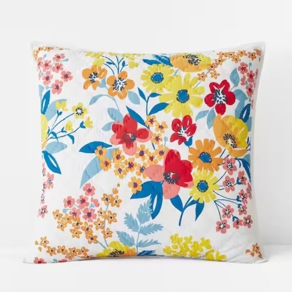 The Company Store Company Cotton™Euro Krina Blossom Cotton Percale Sham - Picture 1 of 4